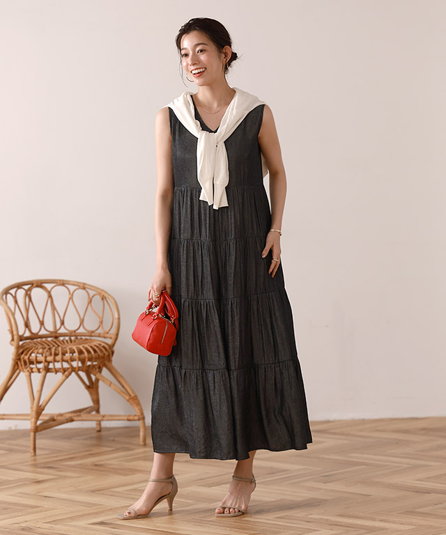 Vネックティアードワンピース【スピード配送】 | 【公式