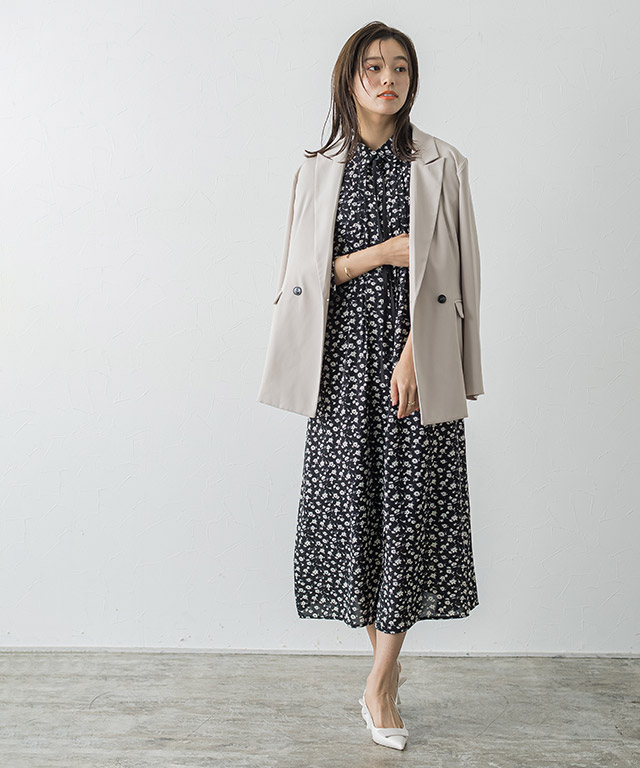 30％OFF】選べる柄配色リボンピンタックワンピース | 【公式】Pierrot  