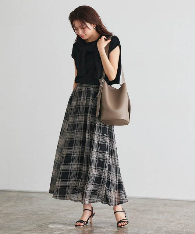 アウトレットSALE！】シアーチェックスカート 【Pierrot