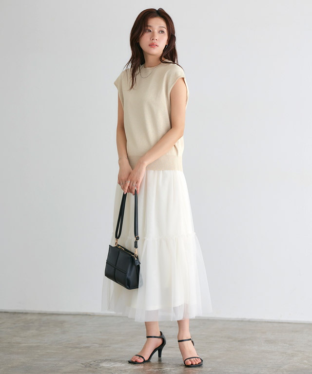 B会場】【スピード配送】フレンチスリーブラメニット 【Pierrot B会場】【スピード配送】フレンチスリーブラメニット 【Pierrot