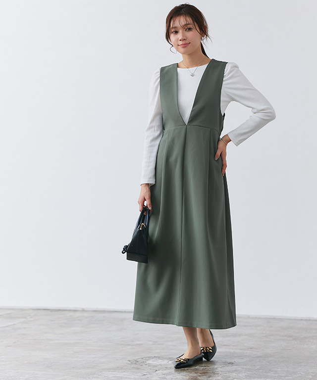 カジュアルだけど上品♡トレンド感たっぷりのジャンスカ＆カットソーで作る毎日コーデ