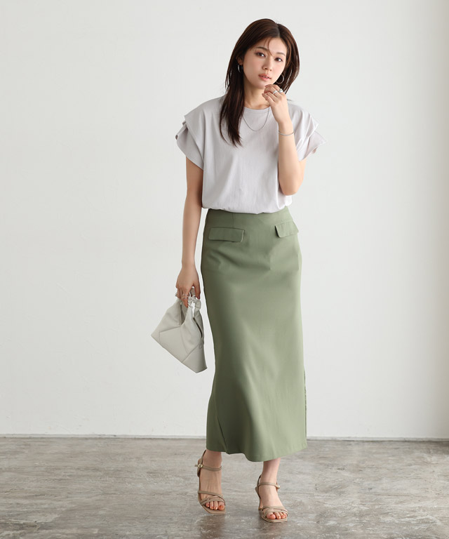 スカート coyseio DOUBLE WAISTED PLEATS SKIRT 코이세이오 더블 웨이스트드 플리츠 스커트 그레이 | COYSEIO