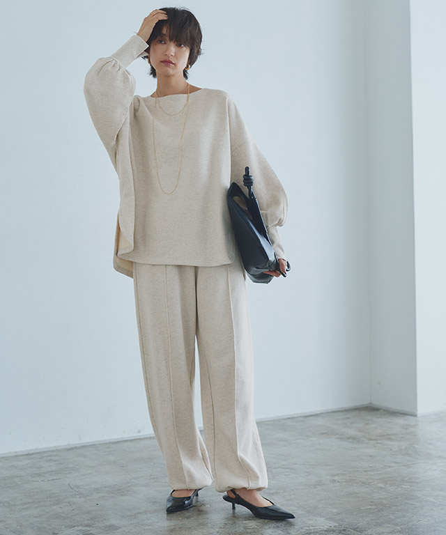 RASW]ボートネックルーズプレーティングスウェット 【KKfashionさん