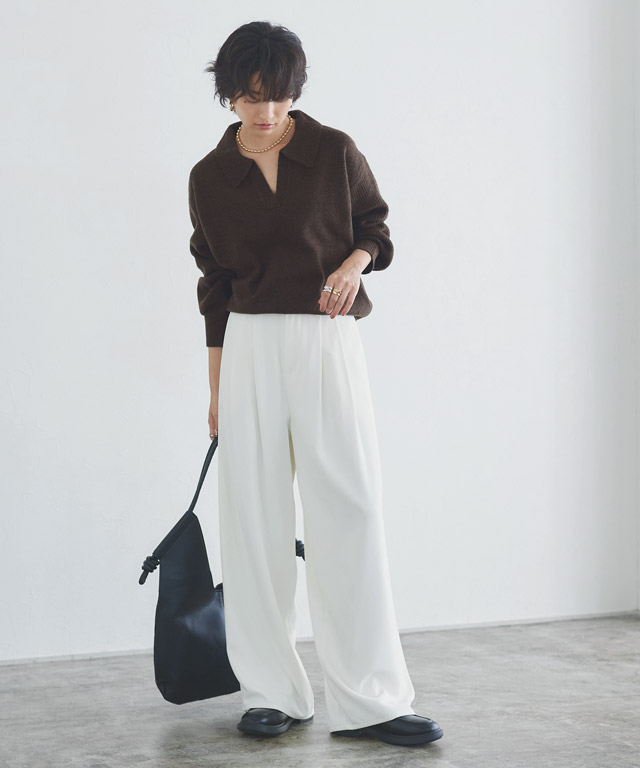 RASW]ウールミックススキッパーポロニット 【KKfashionさんYouTube紹介