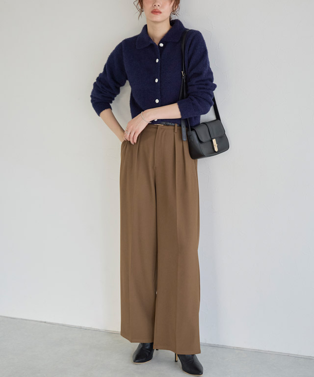 ^_ ̫_^ Kashiko ピンタックワイドパンツ センタープレスタックワイドパンツ ◇送料無料【KKfashionさんYouTube