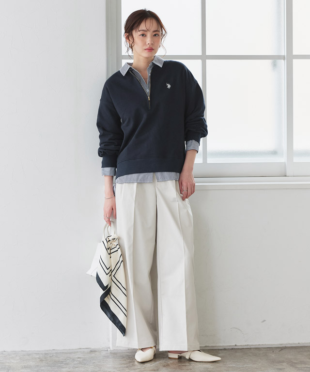 洗練レイヤードの新定番！ハーフジップ×ストライプシャツで作る大人のトラッドカジュアル